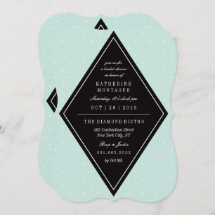 Convite para Chá de panela de Diamante do Retro Ch