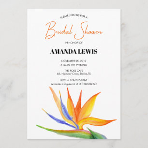 Convite para Chá de panela de Flor Tropical Waterc