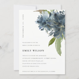 CONVITE PARA CHÁ DE PANELA DE FLORA DOURADA VERDE