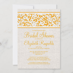 Convite para Chá de panela de Linen de Burlap Rus