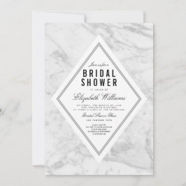 Convite para Chá de panela de Mármore Branco para 