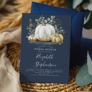 Convite para Chá de panela de Pumpkins branco e D