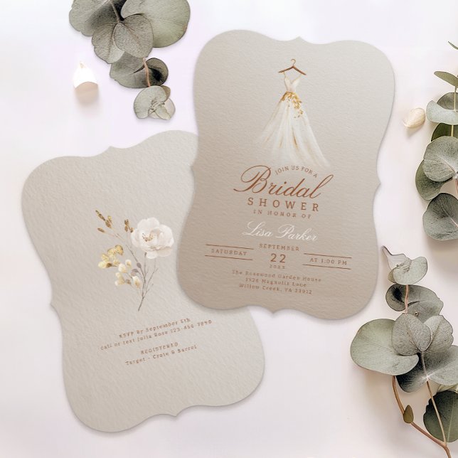 Convite para Chá de panela de queda elegante (Bridal Shower Invite)