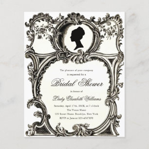 Convite para Chá de panela de Regência Rococo de V