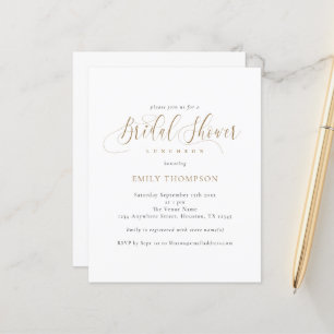 Convite para Chá de panela Elegante de Caligrafia 