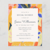 Convite para Chá de panela Floral Abstrato de Arts