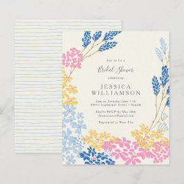 Convite para Chá de panela Floral Azul Cor-de-Cor-