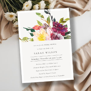 Convite para Chá de panela Floral de Blush Amarel