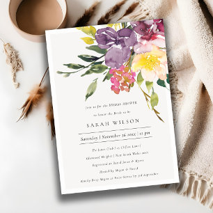 Convite para Chá de panela Floral de Blush Amarel