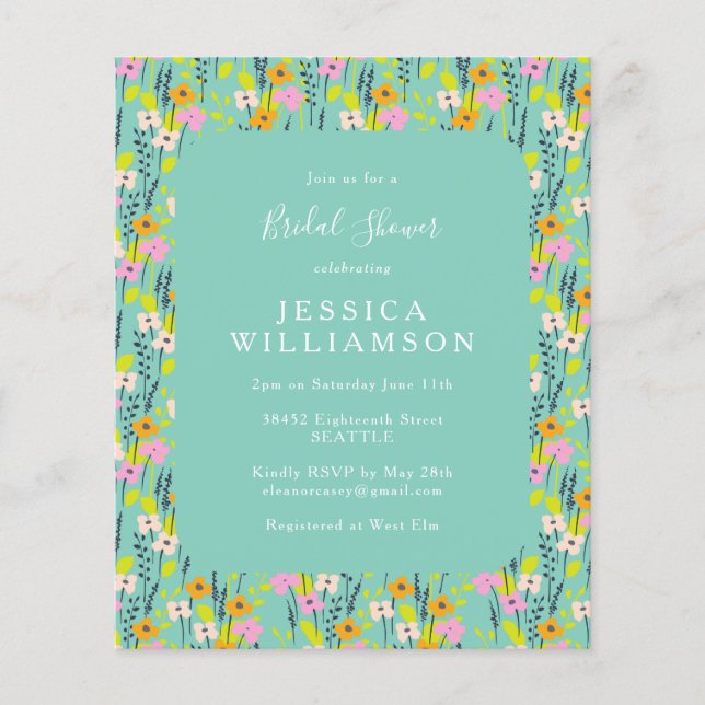 Convite para Chá de panela Floral de Casa de Image (Frente)