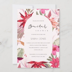 Convite para Chá de panela Floral Tropical Boho B