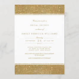 Convite para Chá de panela Glitter Dourado na moda