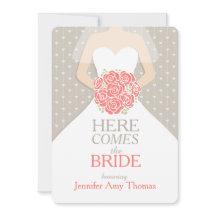 Convite para chá de panela gráfico de buquê de cor