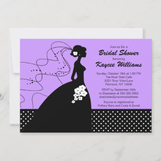 Convite para Chá de panela Lilac Silhouette Bride