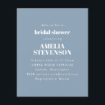 Convite para Chá de panela Minimalista Azul Dusty<br><div class="desc">Chá de panela minimalista de orçamento em azul empoeirado</div>