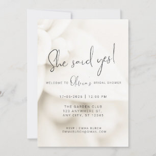Convite para Chá de panela Petal branco minimalist