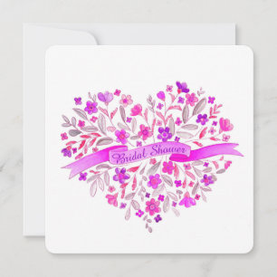 Convite para chá de panela roxo buquê de flor ca