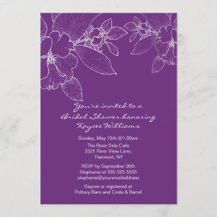 Convite para Chá de panela Roxo do Blossom Canto