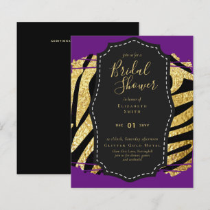 Convite para Chá de panela Roxo Dourado do Glam de