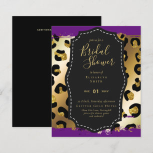 Convite para Chá de panela Roxo Dourado do Glam de