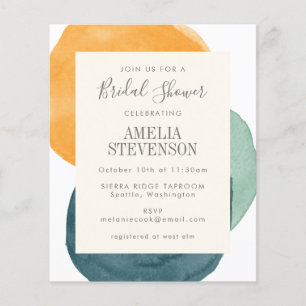 Convite para Chá de panela Teal de Aquarela Orça