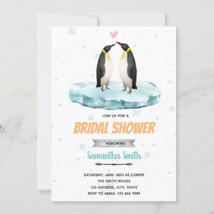 Convite para chá de pinguins