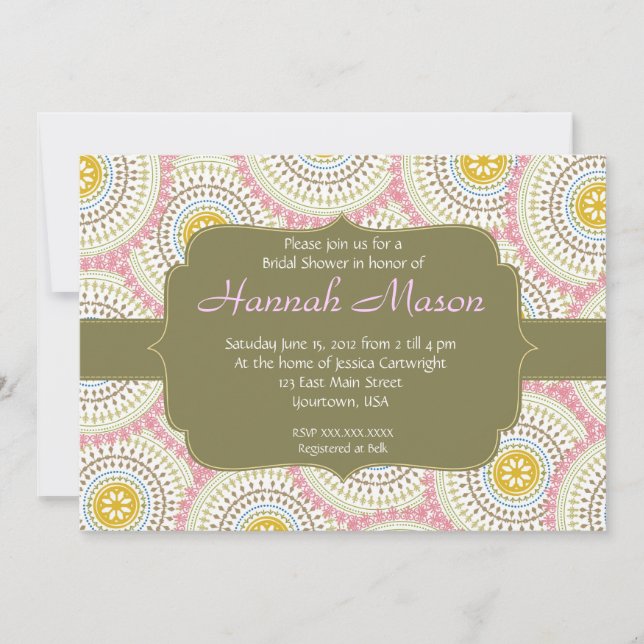 Convite para Chá de Spray Rosa (Frente)