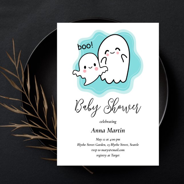 Convite para Chá do Baby Boo Ghost (Criador carregado)