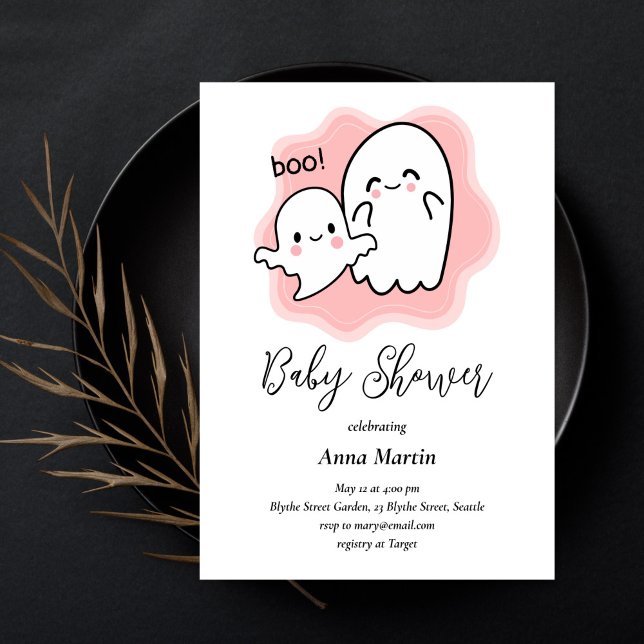 Convite para Chá do Baby Boo Ghost (Criador carregado)