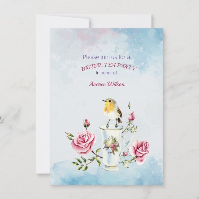 Convite para Chá do Bridal Tea Party (Frente)