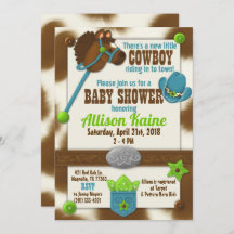 Convite para Chá do cupcake Cowboy Baby Boy