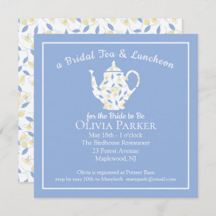 Convite para chá e chaleira de chá de panela