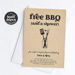 Convite para Chá Funny Funny de CHURRASCO Livre<br><div class="desc">Churrasco livre (e Chá). Use para um chá tradicional ou um chá de casal de código. De qualquer forma, desfrute de um chá de casamento divertido que põe o holofote em cima... churrasco! Trabalho de arte é desenhado à mão. Detalhes de coordenação, Registro, cartões de agradecimento e outros itens estão...</div>