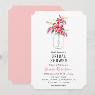 Convite para Chá Mason Jar do Buquê Chá de pane