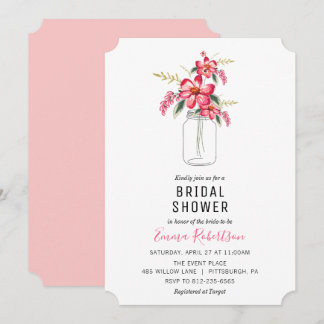 Convite para Chá Mason Jar do Buquê chá de panela