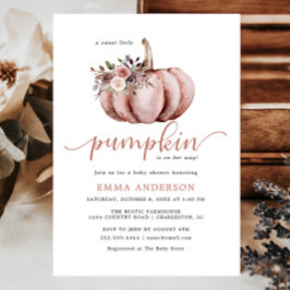 Convite para Chá Rustic Little Pumpkin Baby Girl