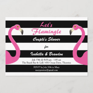 Convite para Chá Trendy Flamingo Casal