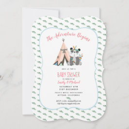 Convite para Chá Tribal Panda Baby Girl