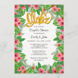Convite para Chá Tropical Hibiscus Luau Casal