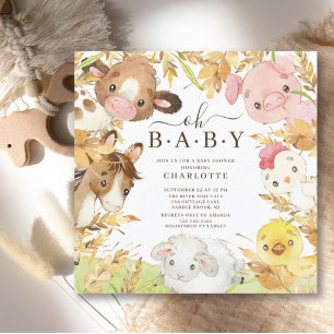 Convite para Chás de animais de criação