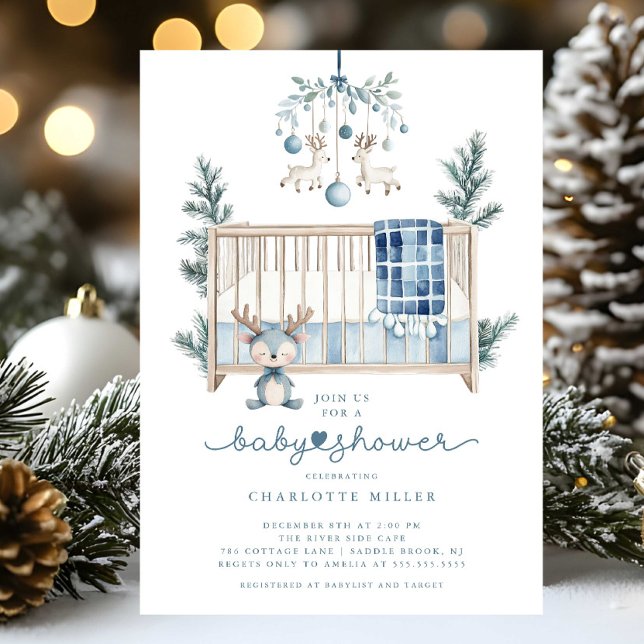 Convite para Chás de Bebê Floresta de Inverno (Criador carregado)