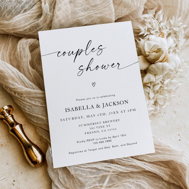 Convite para Chás de Casais de Casamento Minimalis (Criador carregado)