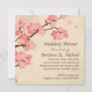 Convite para Chás de casamento Cherry blosom