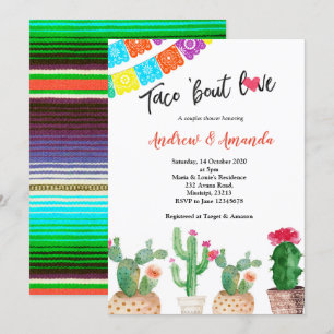 Convite para Chás de casamento de Casais Cactus