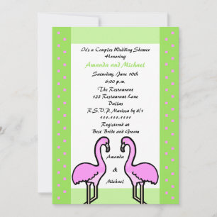 Convite para Chás de casamento de Casais Flamingo