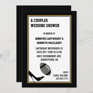 Convite para Chás de casamento de futebol cinza e