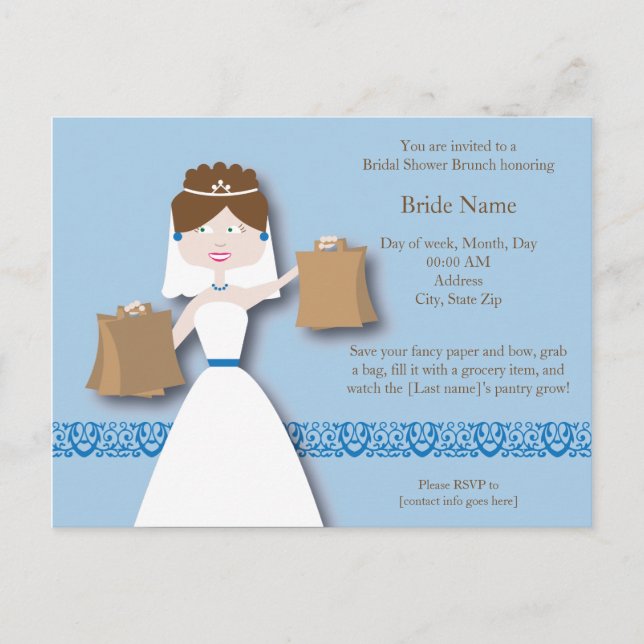 Convite para Chás de casamento de Grocería (Frente)