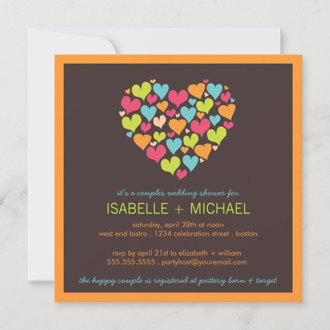 Convite para Chás de casamento de muitos Casais (Frente)