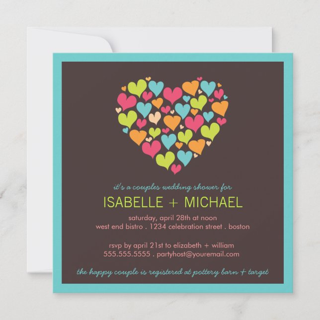 Convite para Chás de casamento de muitos Casais (Frente)