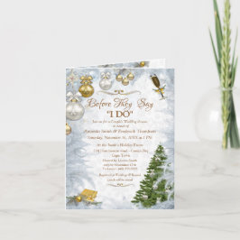 Convite para Chás de casamento de Natal Branco
